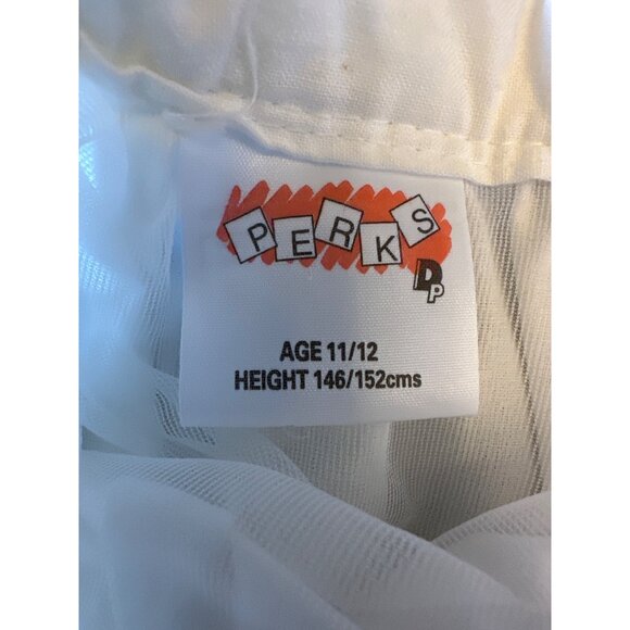 White Perks Girls Skirt Age 11/12 Cotton With Mesh Overlay Vintage 80s - Picture 3 of 6